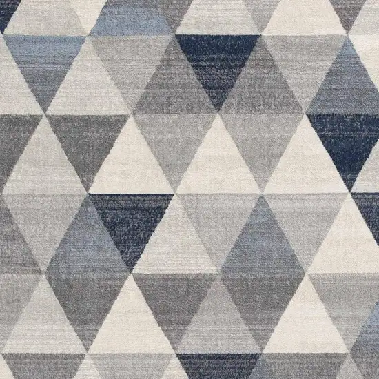 2' X 20' Navy Blue Geometric Diamond Runner Rug Photo 4