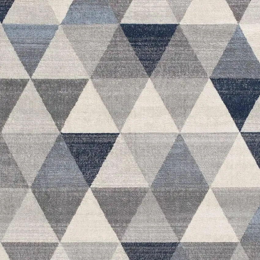 2' X 20' Navy Blue Geometric Diamond Runner Rug Photo 4