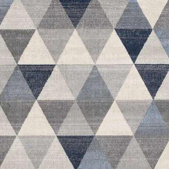 2' X 20' Navy Blue Geometric Diamond Runner Rug Photo 3