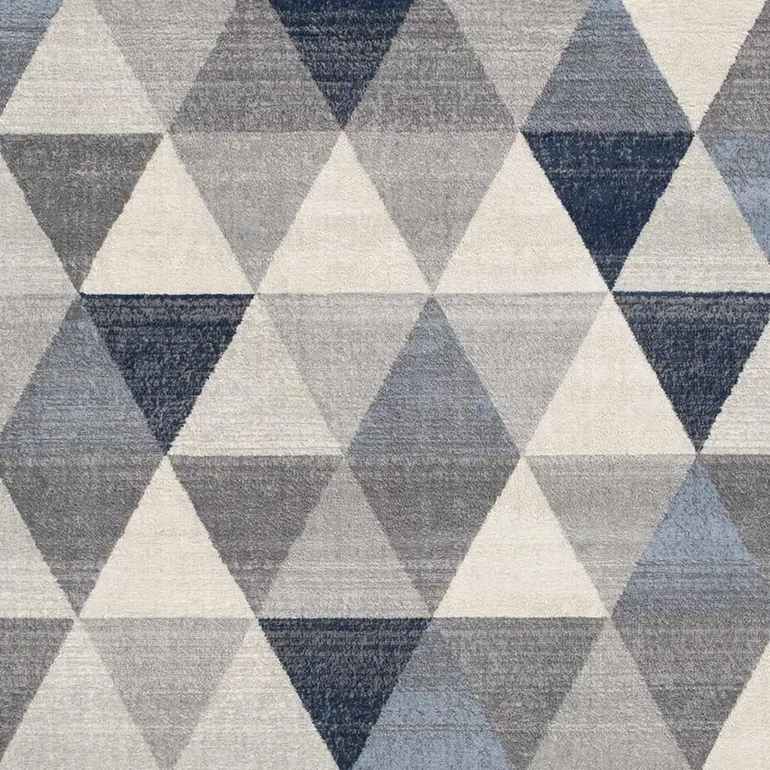 2' X 20' Navy Blue Geometric Diamond Runner Rug Photo 3