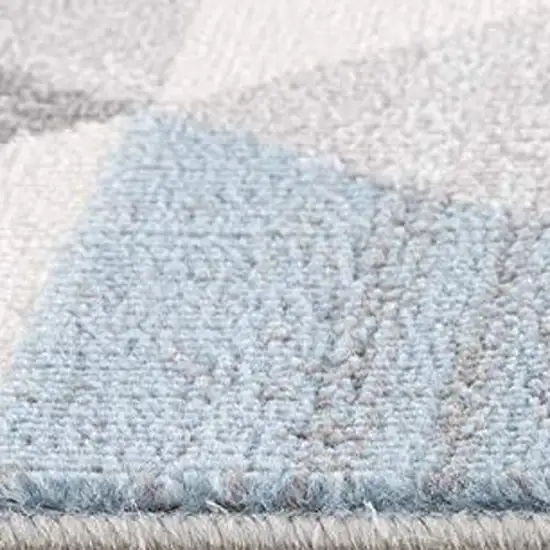 Navy Blue Geometric Diamond Runner Rug Photo 8
