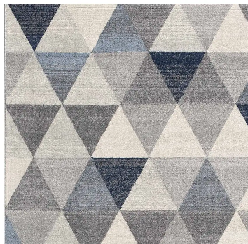 2' X 20' Navy Blue Geometric Diamond Runner Rug Photo 5