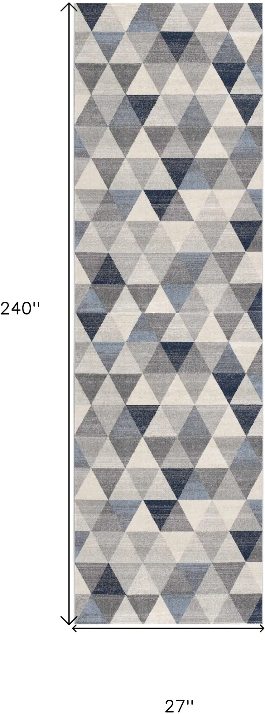 2' X 20' Navy Blue Geometric Diamond Runner Rug Photo 3