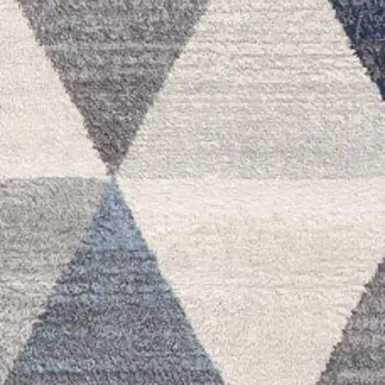 2' X 8' Navy Blue Geometric Diamond Runner Rug Photo 2