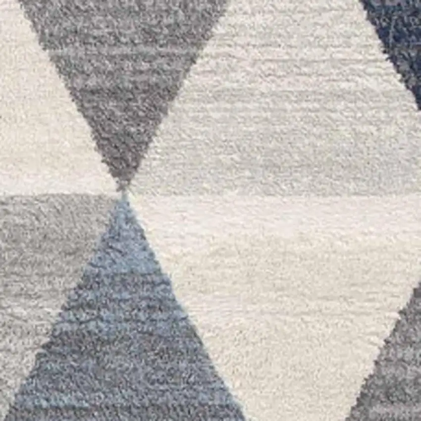 2' X 8' Navy Blue Geometric Diamond Runner Rug Photo 2