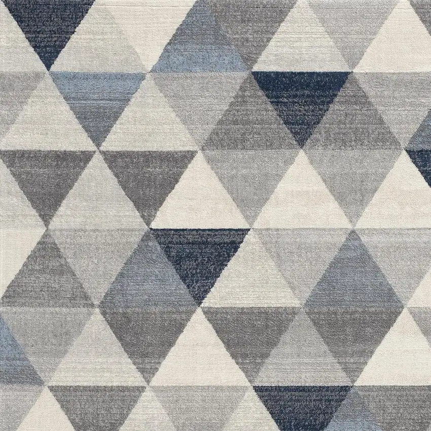 Navy Blue Geometric Diamond Scatter Rug Photo 3