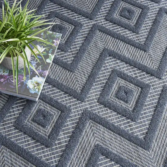 Navy Blue Indoor Outdoor Area Rug Photo 7