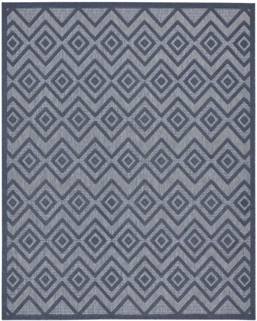 Navy Blue Indoor Outdoor Area Rug Photo 1