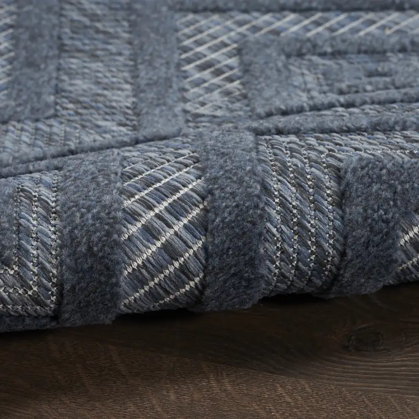 Navy Blue Indoor Outdoor Area Rug Photo 9