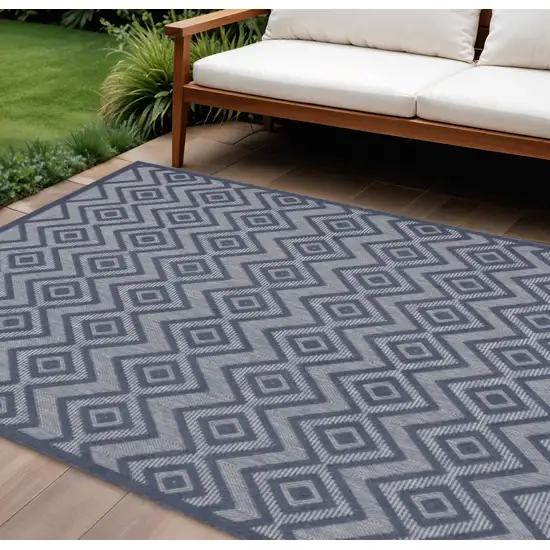 Navy Blue Indoor Outdoor Area Rug Photo 2