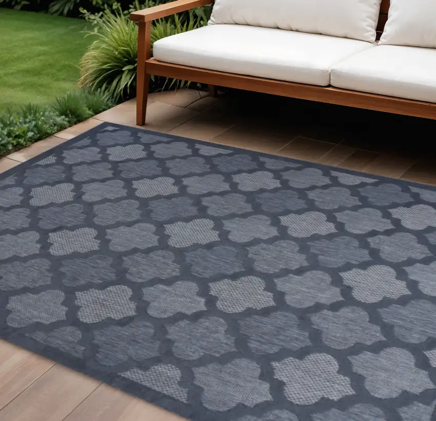Navy Blue Indoor Outdoor Area Rug Photo 2