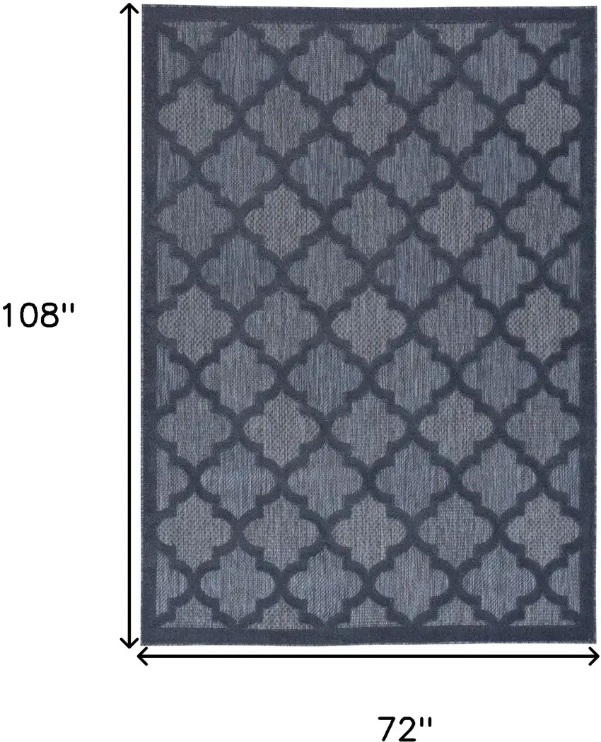 Navy Blue Geometric Flatweave Area Rug Photo 7