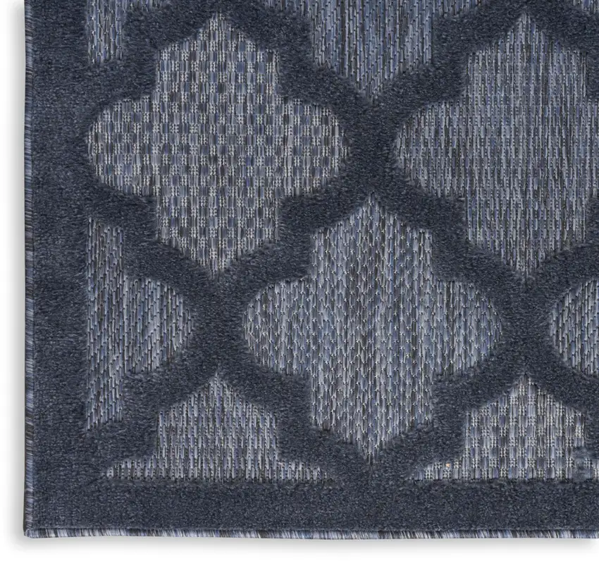 Navy Blue Geometric Flatweave Area Rug Photo 5