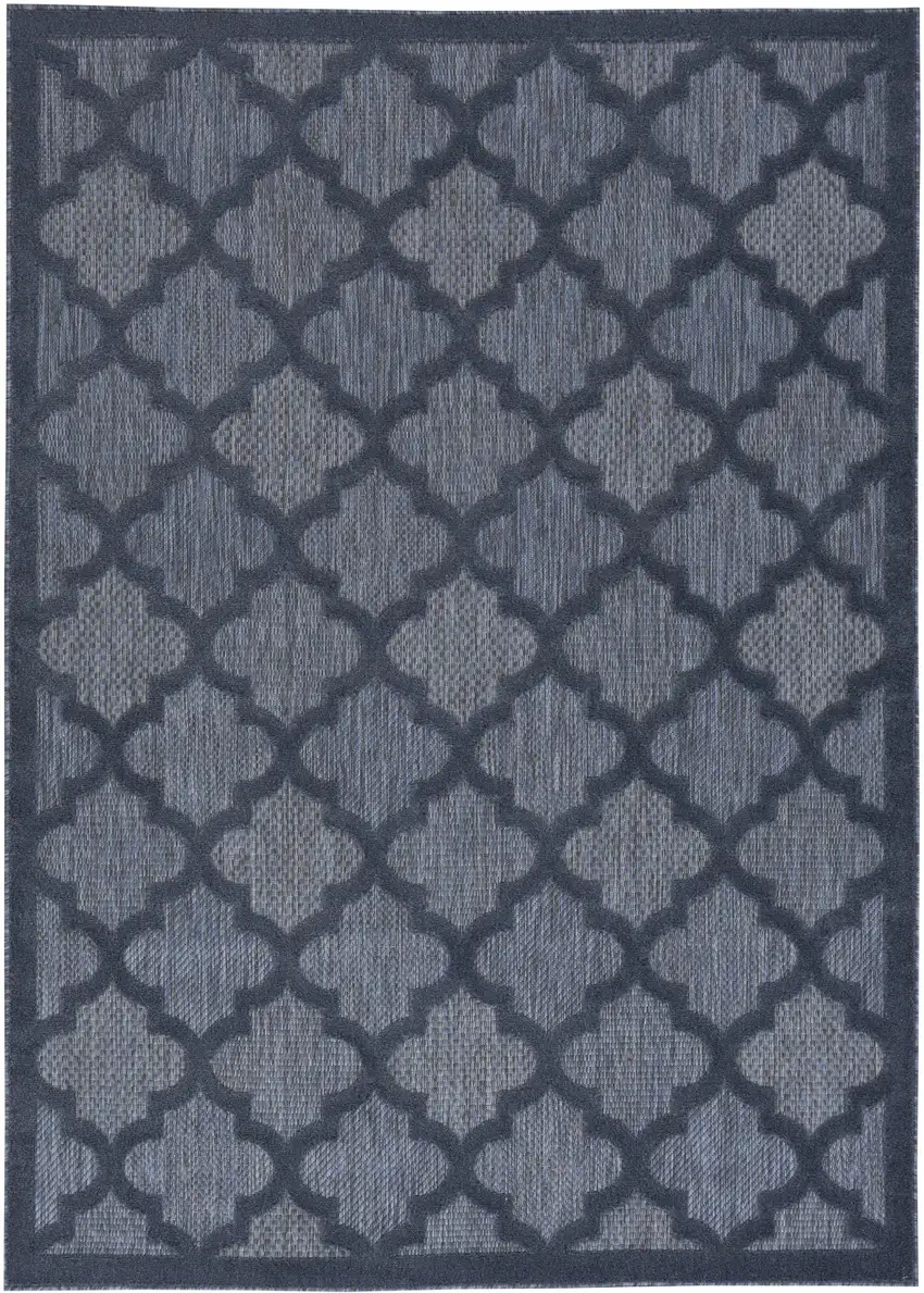 Navy Blue Geometric Flatweave Area Rug Photo 1
