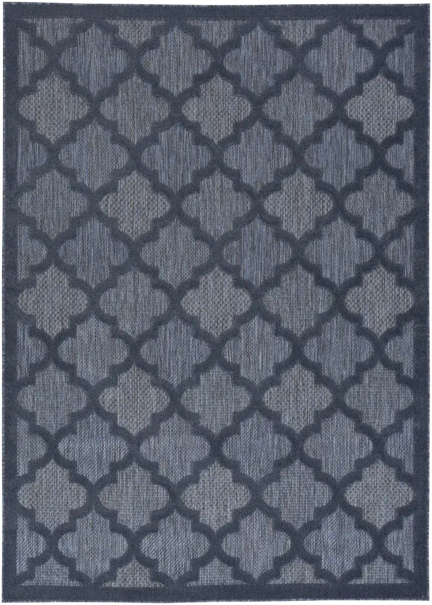 Navy Blue Geometric Flatweave Area Rug Photo 1