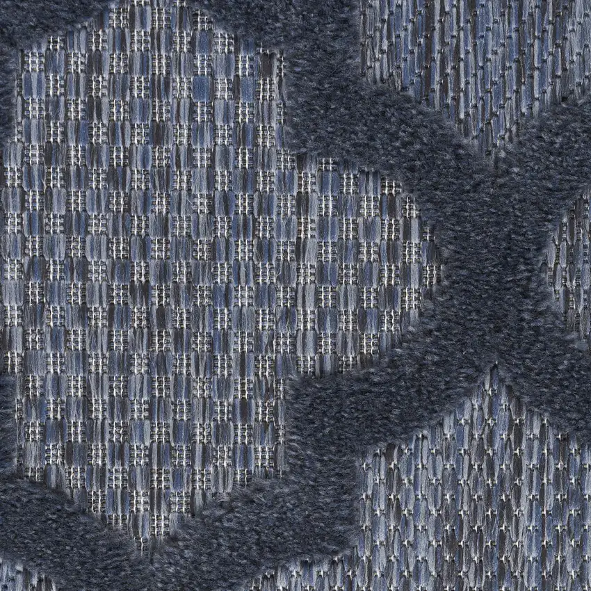 Navy Blue Geometric Flatweave Area Rug Photo 8
