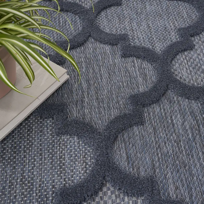 Navy Blue Indoor Outdoor Area Rug Photo 9