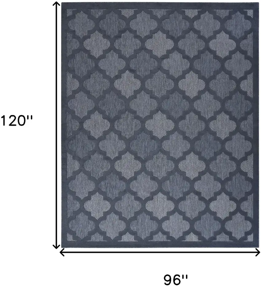 Navy Blue Geometric Flatweave Area Rug Photo 7