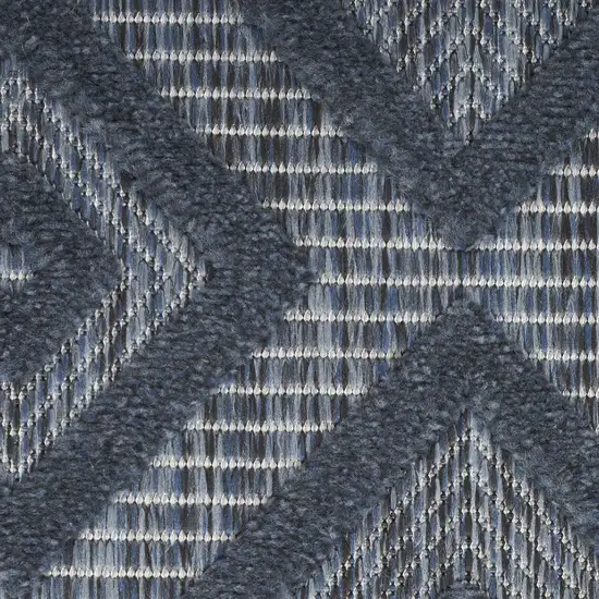Navy Blue Geometric Flatweave Area Rug Photo 5