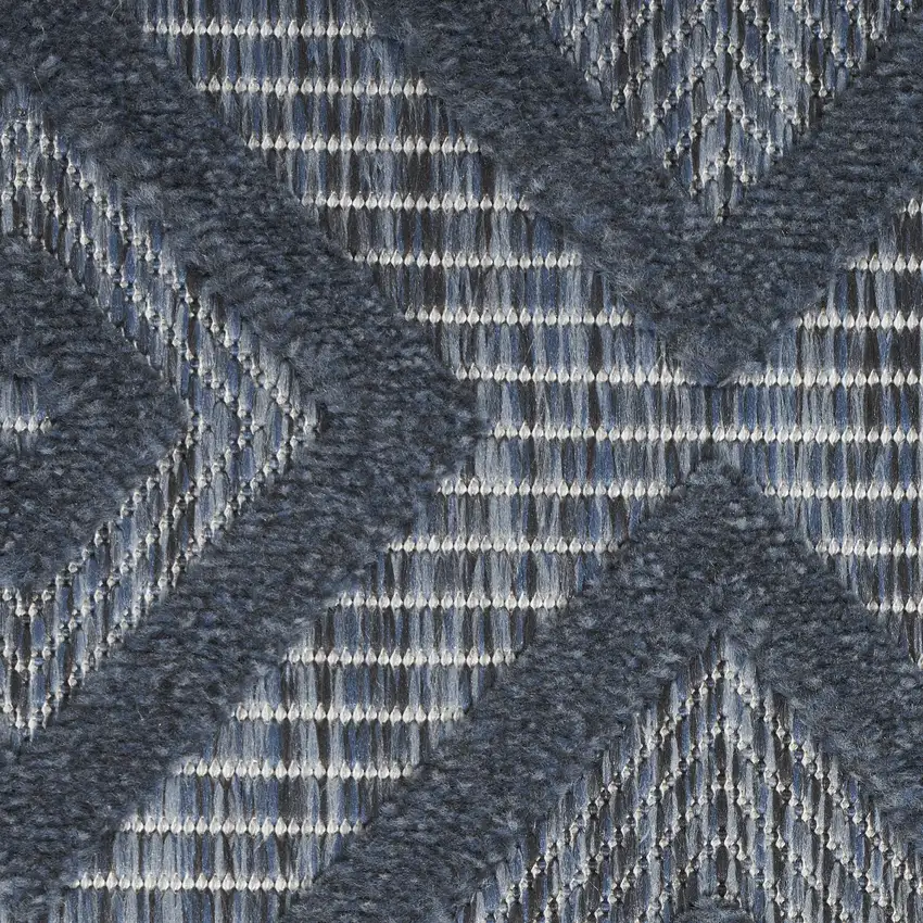 Navy Blue Geometric Flatweave Area Rug Photo 5