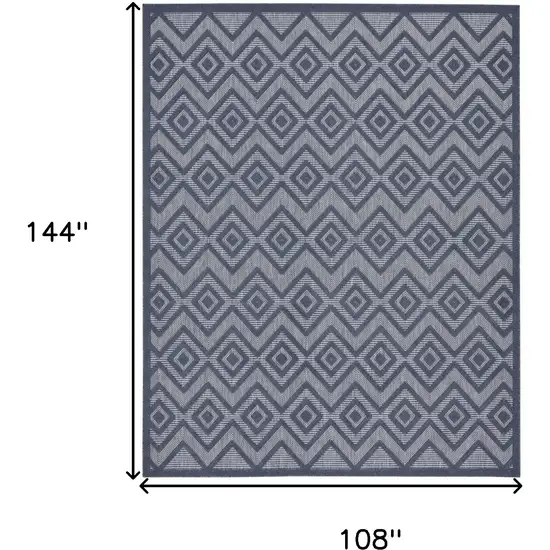 Navy Blue Geometric Flatweave Area Rug Photo 9