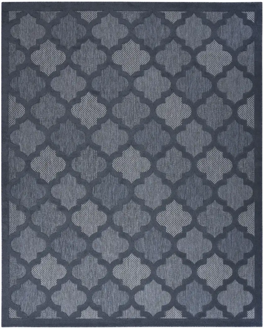 Navy Blue Geometric Flatweave Area Rug Photo 1