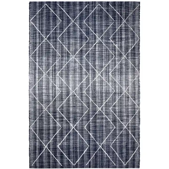 Navy Blue Geometric Hand Woven Area Rug Photo 4