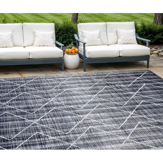 Navy Blue Geometric Hand Woven Area Rug Photo 1