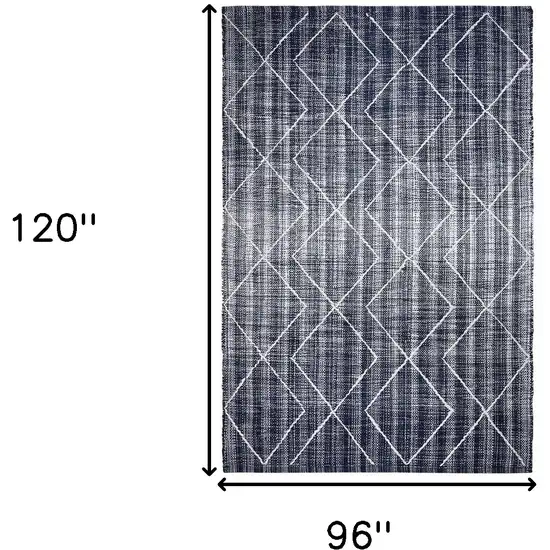 Navy Blue Geometric Hand Woven Area Rug Photo 3