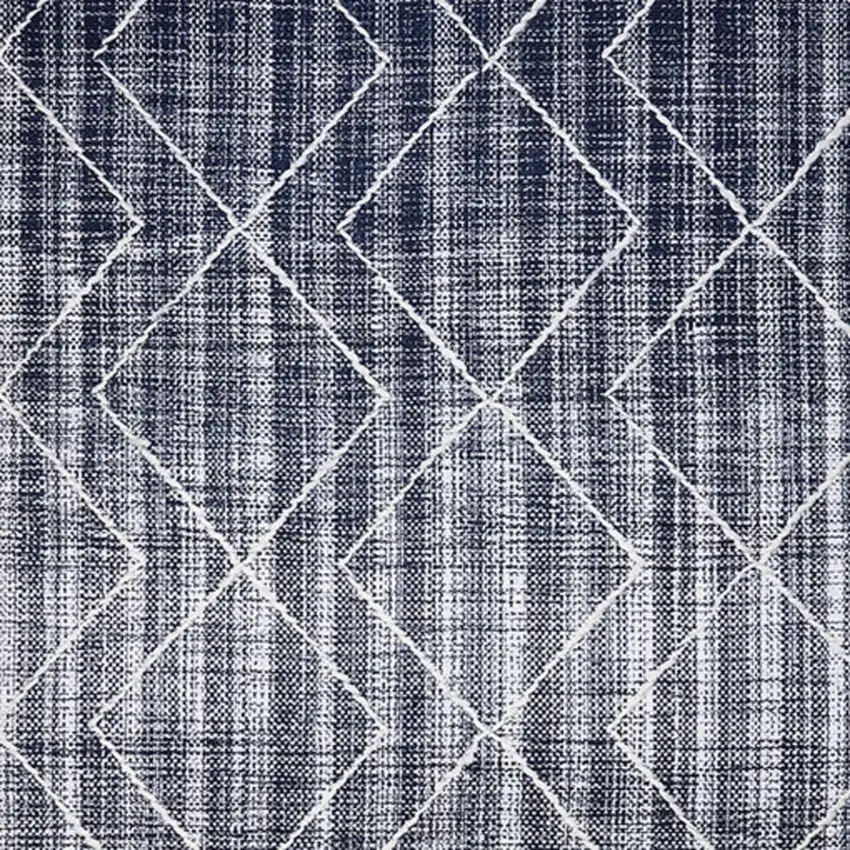 Navy Blue Geometric Hand Woven Area Rug Photo 5