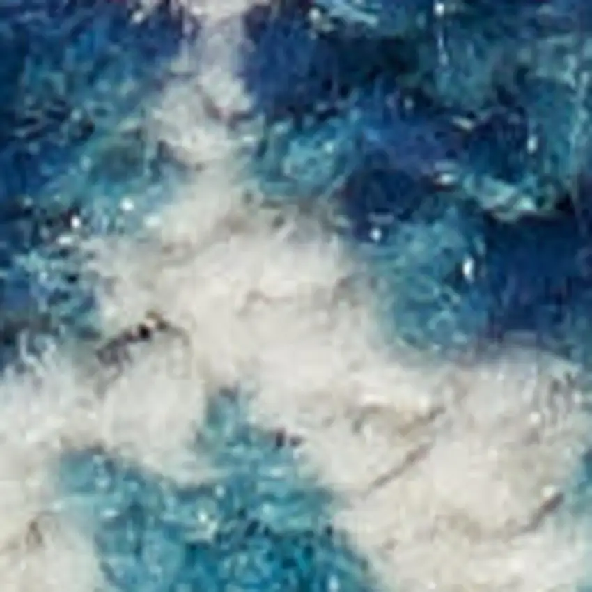 Navy Blue Geometric Power Loom Area Rug Photo 2