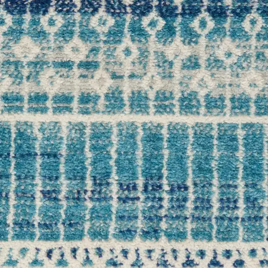 Navy Blue Geometric Power Loom Area Rug Photo 3