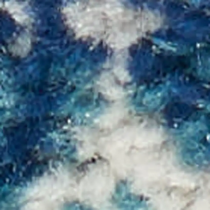 Navy Blue Geometric Power Loom Area Rug Photo 2