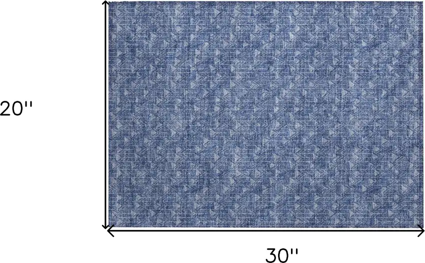 Navy Blue Geometric Washable Non Skid Indoor Outdoor Area Rug Photo 3