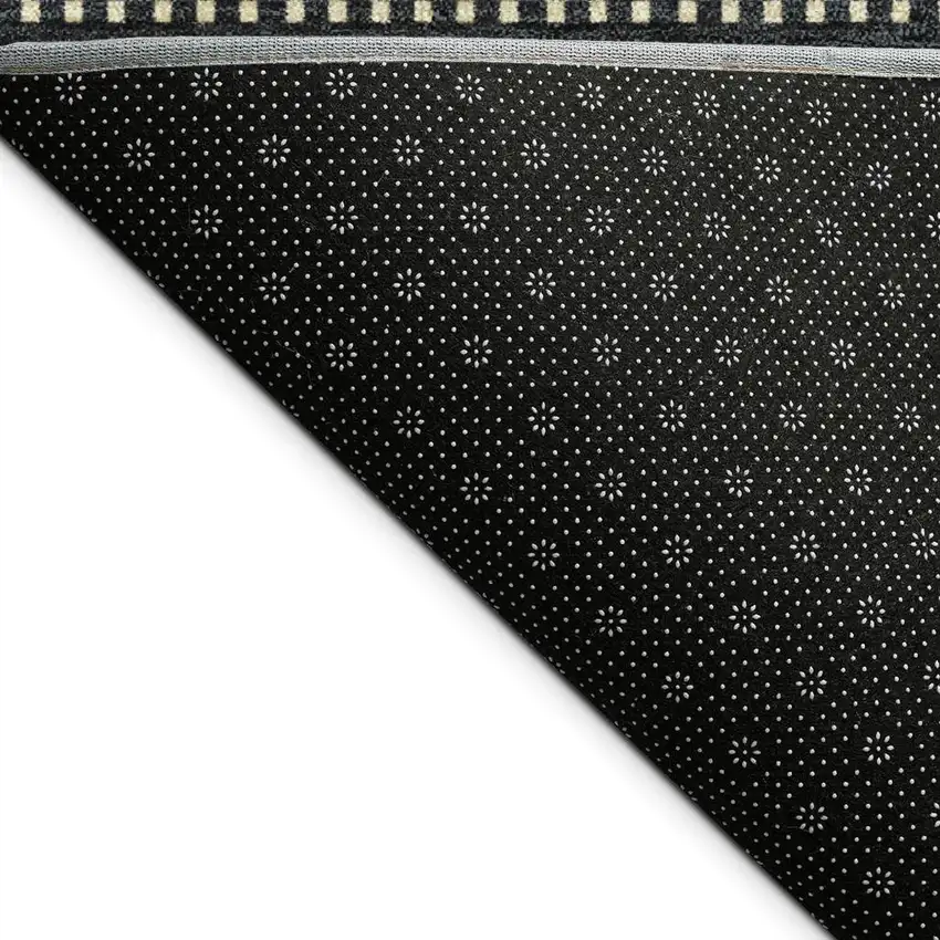 Navy Blue Gold And Black Striped Washable Indoor Outdoor Area Rug Photo 2