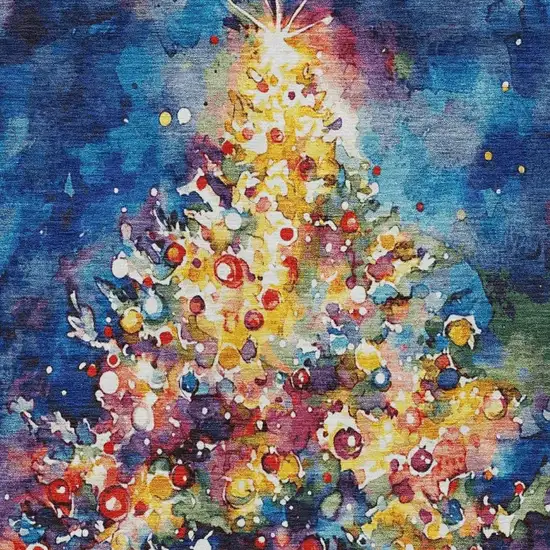 Navy Blue Gold Red And Purple Abstract Washable Indoor Outdoor Area Rug Photo 3