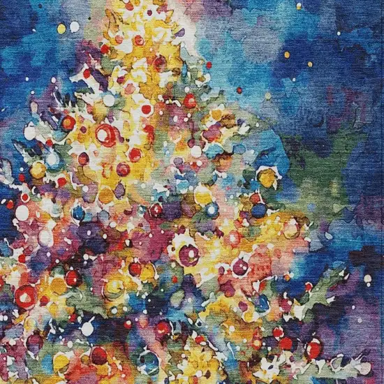 Navy Blue Gold Red And Purple Abstract Washable Indoor Outdoor Area Rug Photo 3