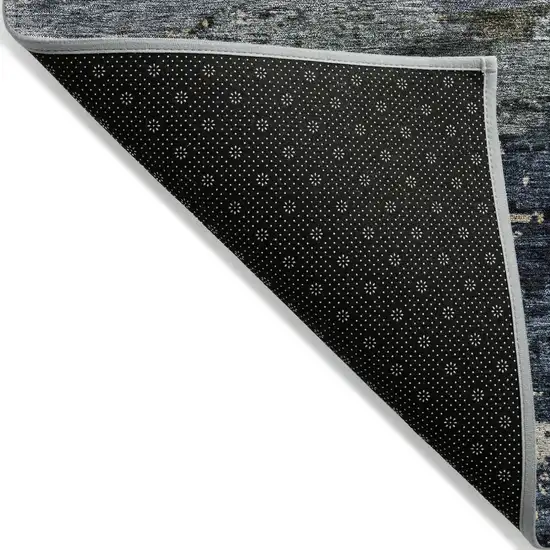 Navy Blue Gray And Black Abstract Washable Indoor Outdoor Area Rug Photo 4