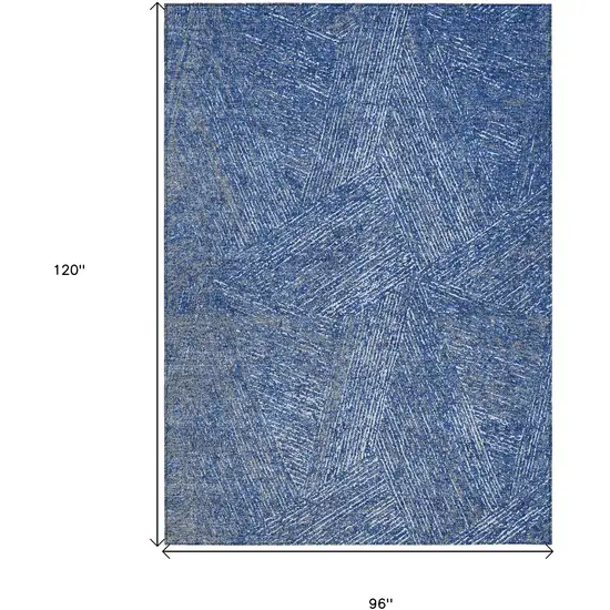 Navy Blue Gray And Ivory Abstract Washable Indoor Outdoor Area Rug Photo 3
