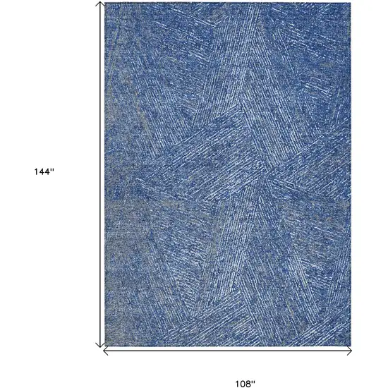Navy Blue Gray And Ivory Abstract Washable Indoor Outdoor Area Rug Photo 3