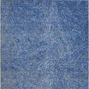 Photo of Navy Blue Gray And Ivory Abstract Washable Indoor Outdoor Area Rug