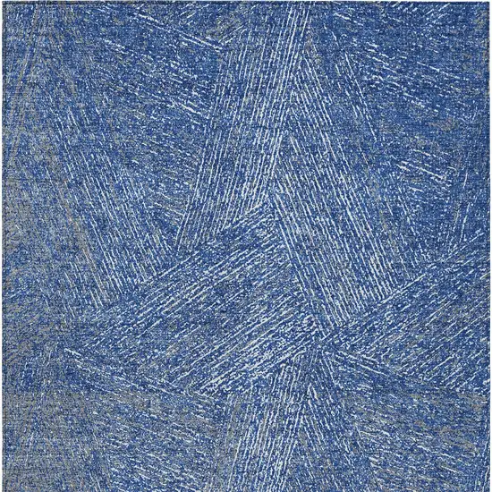 Navy Blue Gray And Ivory Abstract Washable Indoor Outdoor Area Rug Photo 6