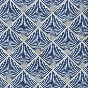 Photo of Navy Blue Gray And Ivory Geometric Washable Indoor Outdoor Area Rug