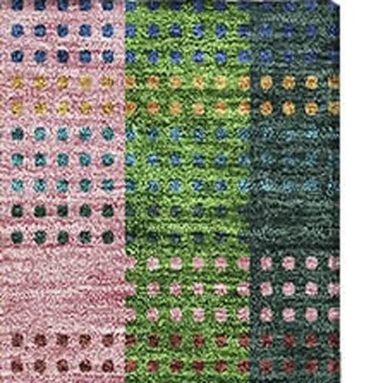 Navy Blue Green And Gold Plaid Washable Area Rug With UV Protection Photo 2