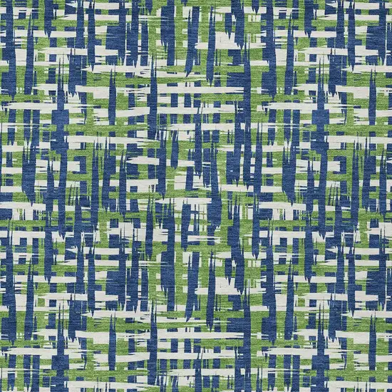 Navy Blue Green And Ivory Abstract Washable Indoor Outdoor Area Rug Photo 5