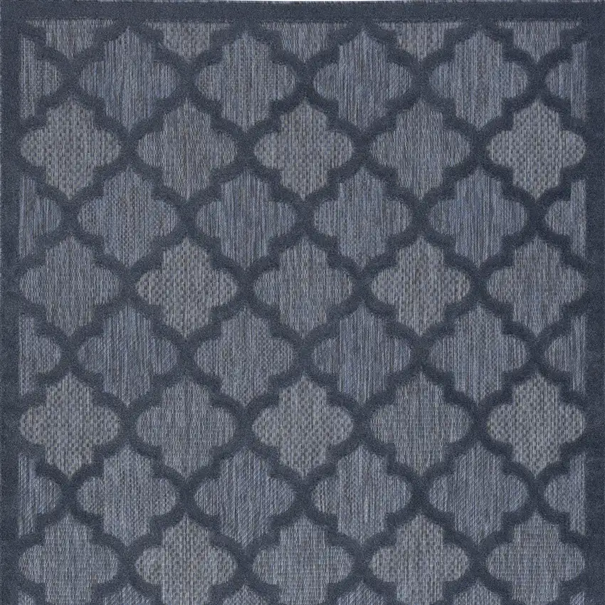 Navy Blue Ikat Indoor Outdoor Area Rug Photo 4