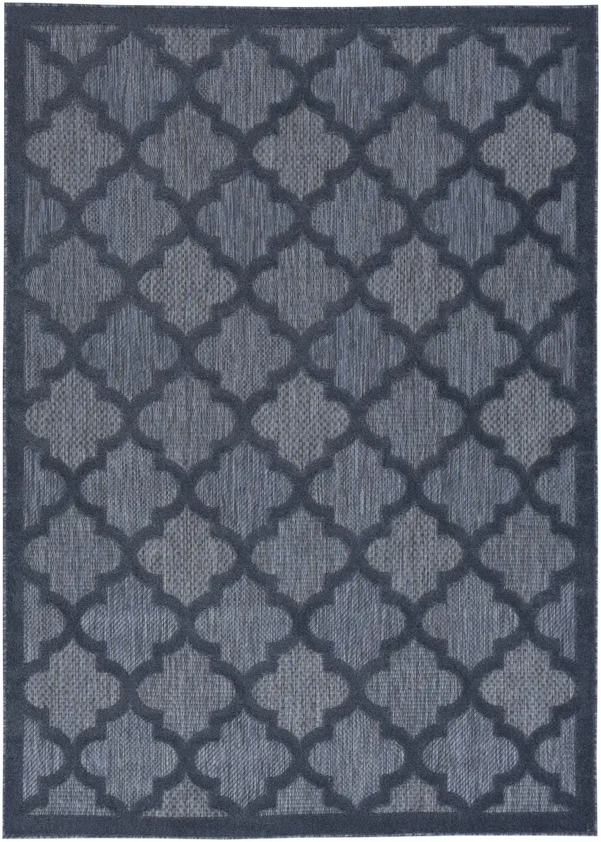 Navy Blue Ikat Indoor Outdoor Area Rug Photo 1