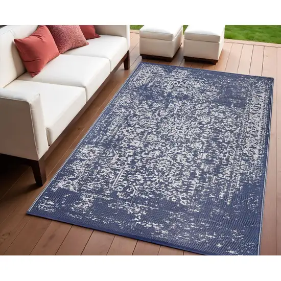 Navy Blue Indoor Outdoor Area Rug Photo 1