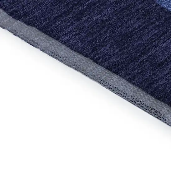 Navy Blue Ivory And Beige Abstract Washable Area Rug With UV Protection Photo 8