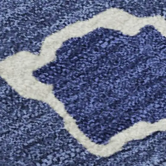 Navy Blue Ivory And Beige Abstract Washable Area Rug With UV Protection Photo 2